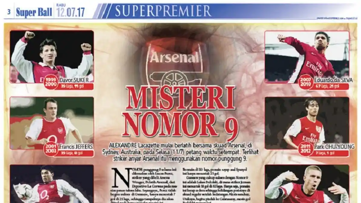 Misteri Nomor Punggung 9 di Arsenal