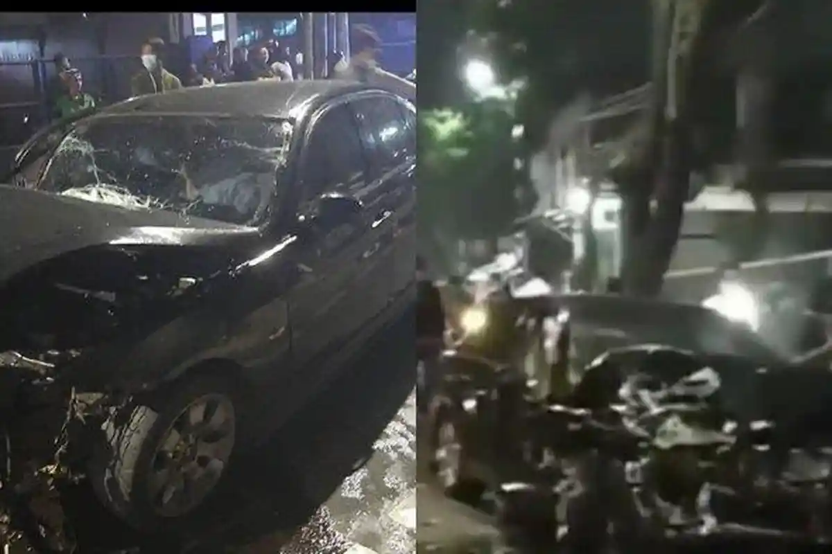Kecelakaan Beruntun di Cilandak, BMW dan Honda Jazz Ringsek Adu Banteng