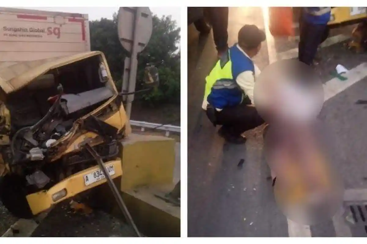 Kecelakaan Maut di Tol JORR, Truk Boks Hilang Kendali hingga Tabrak Pembatas Jalan, Sopir Tewas