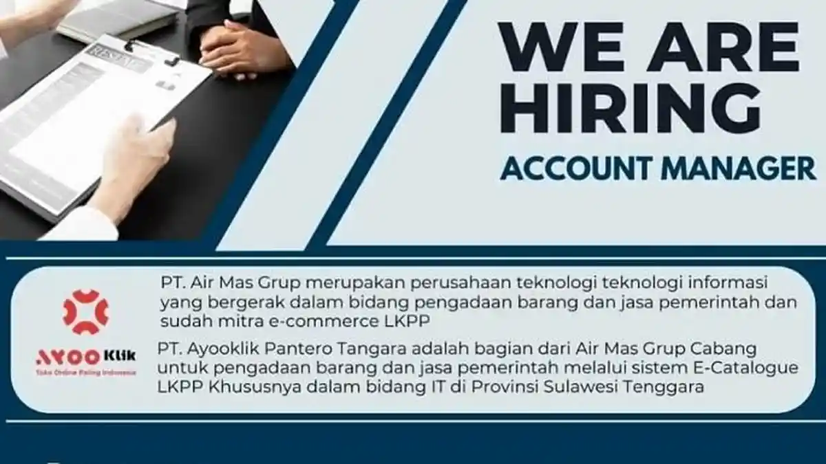 Loker Kendari Rekrutmen Account Manager Lulusan SMA Bisa Daftar, Penempatan Konsel dan Morowali
