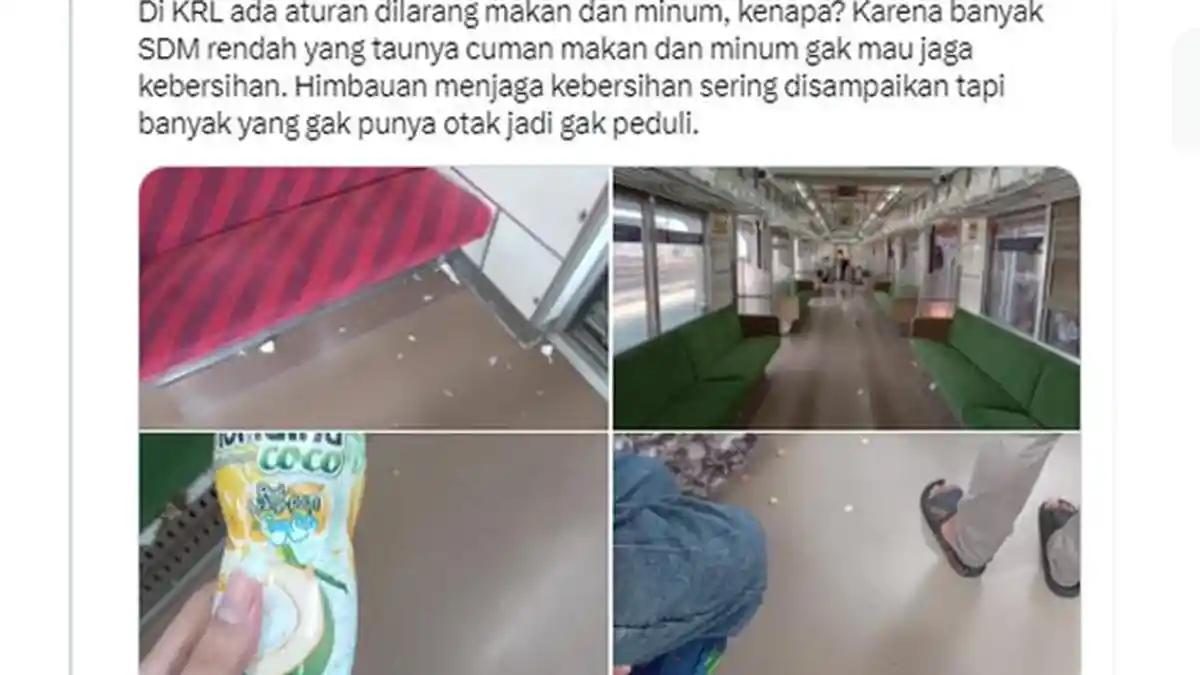 Penumpang KRL Kesal Banyak Sampah hingga Bekas Muntahan di Kereta: Pastikan Anda Punya Otak. . .