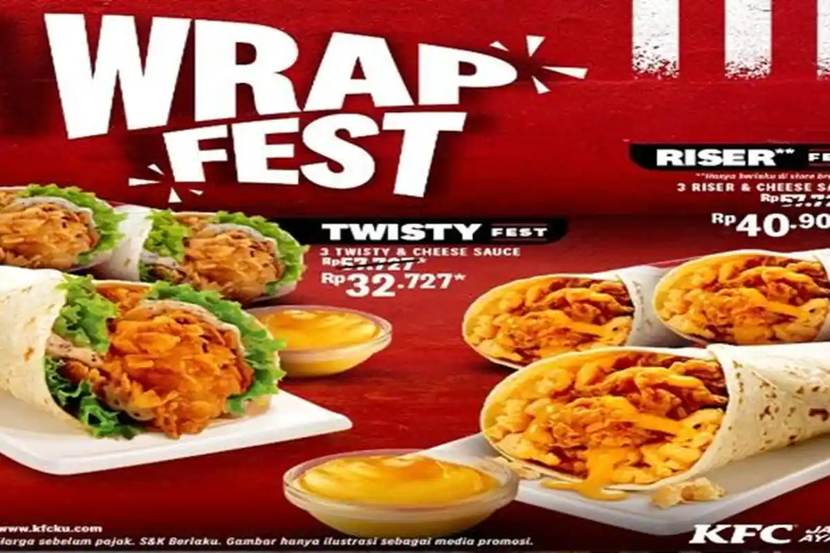 Promo KFC Hari Ini Senin 10 Juni, Hadirkan Menu Makan Siang Berbeda, Cobain Wrap Fest Rp 30 Ribuan