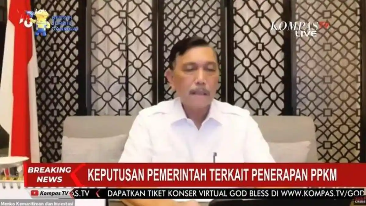 PPKM Jawa Bali Berakhir Hari Ini, Mulai Besok Diperpanjang 2 Minggu, Luhut: Evaluasi Seminggu Sekali