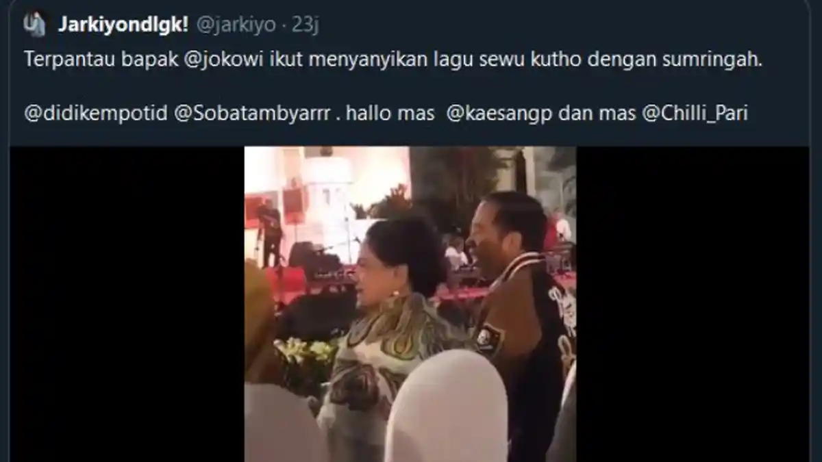 Terekam Ikut Nyanyikan 'Sewu Kutho' Milik Didi Kempot, Begini Cuitan Presiden Jokowi