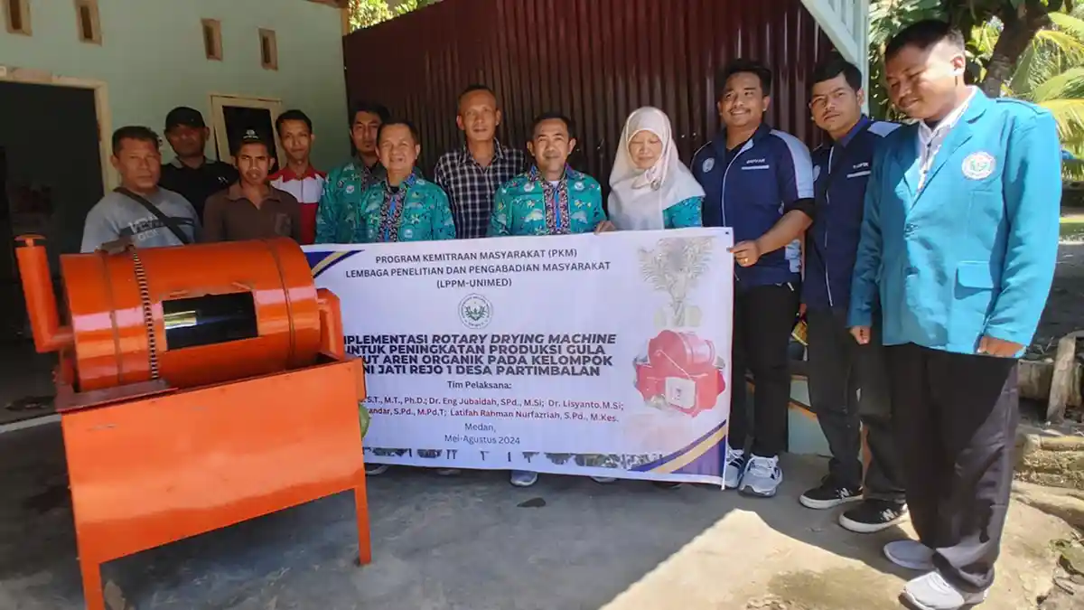 Bantu Kelompok Tani, Dosen dan Mahasiswa UNIMED Beri Pelatihan Penggunaan Mesin RDM