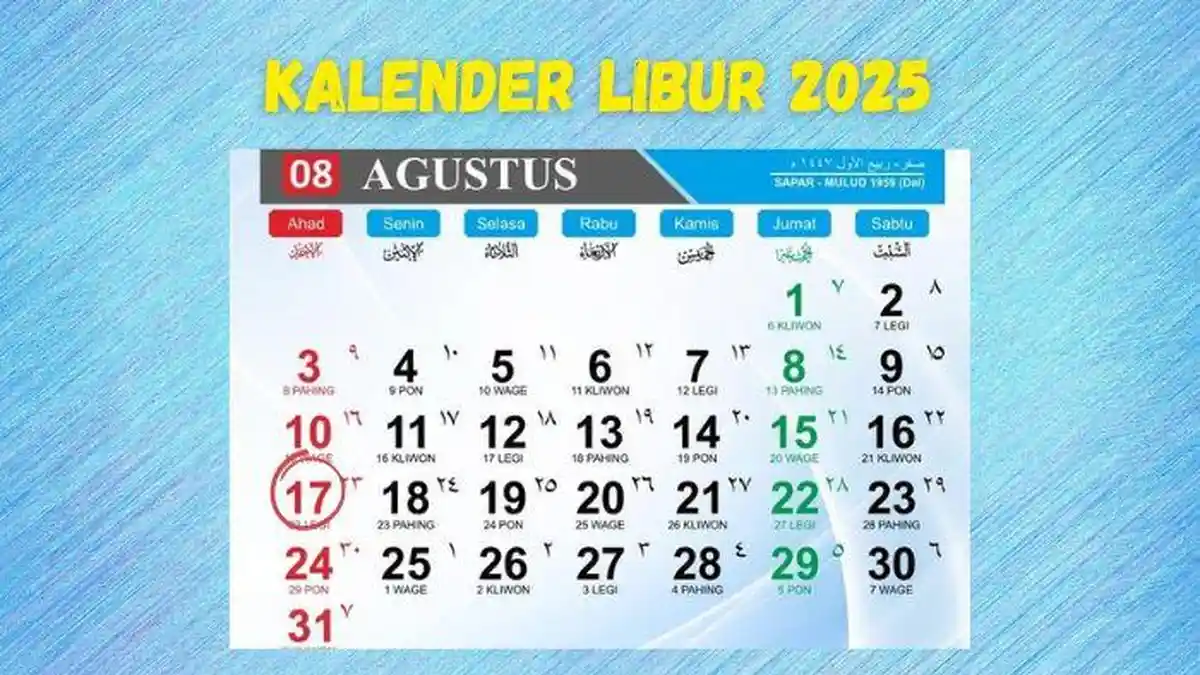 Kalender Agustus 2025: Ada Long Weekend Saat Perayaan 17 Agustus? Cek Kalender Sekarang!