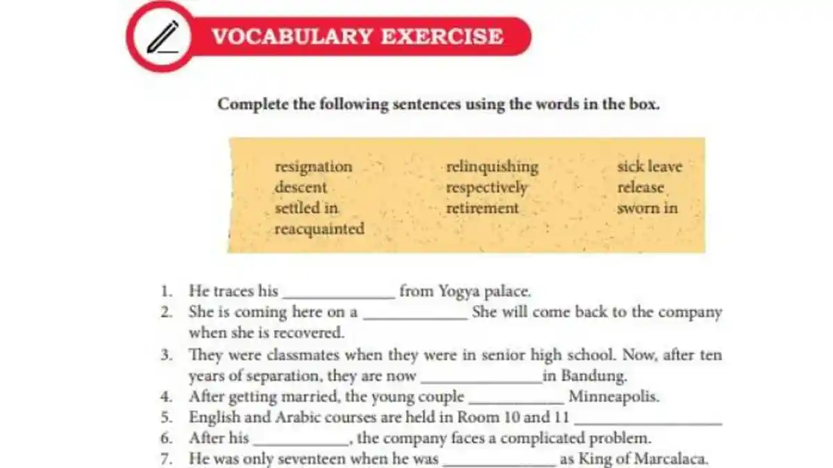 Kunci Jawaban Bahasa Inggris Kelas 10 Halaman 137 Kurikulum 2013: Vocabulary Exercise