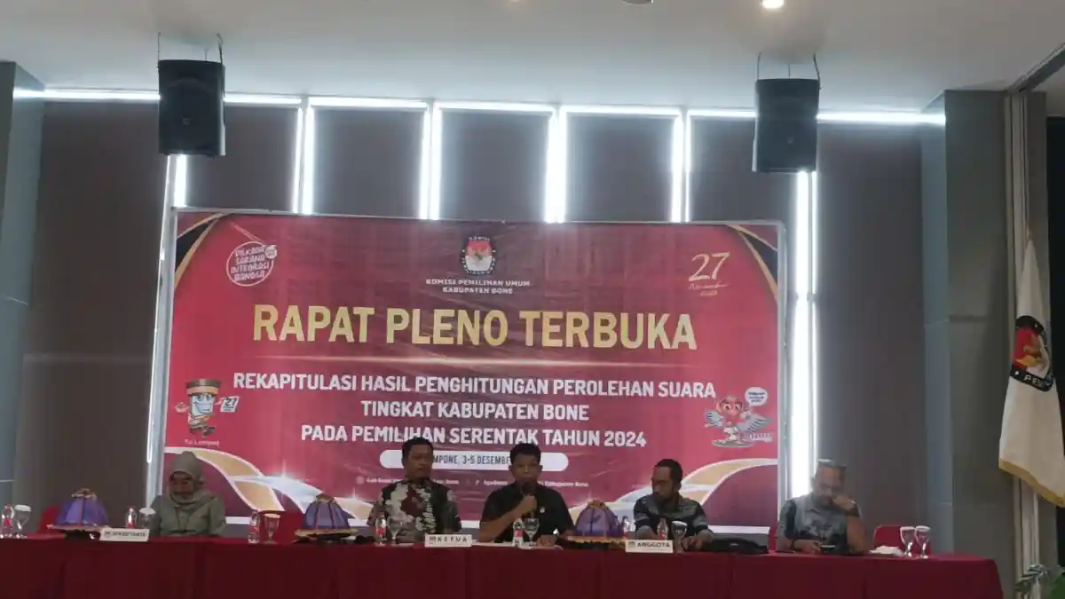 Hasil Resmi KPU Perolehan Suara 3 Calon Bupati Bone di Pilkada 2024