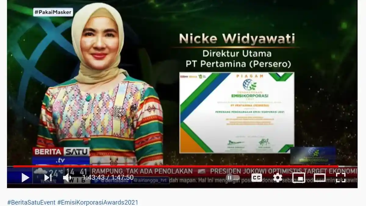 Komitmen ESG Pertamina Turunkan Emisi, Raih 6 Penghargaan Emisi Korporasi 2021