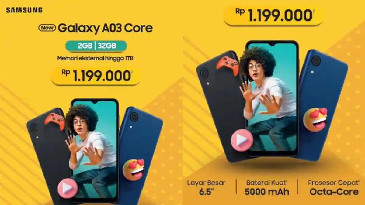 Resmi Rilis! Simak Spesifikasi Samsung Galaxy A03 Core yang Dibanderol Rp1,2 Jutaan