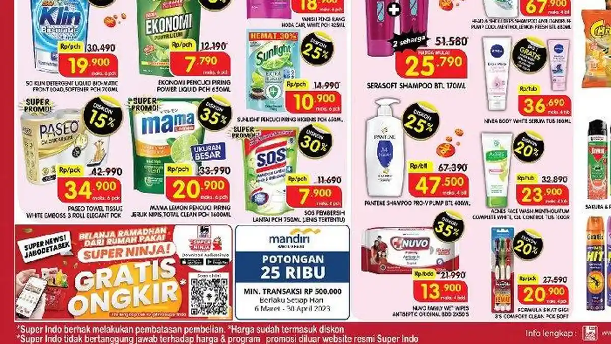 TERBARU! Promo Superindo 29-30 Maret 2023: Banjir Diskon Ramadan Belanja Dari Rumah Gratis Ongkir