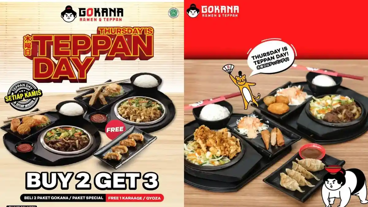BANJIR DISKON! Promo Gokana Hari Ini 2 Maret 2023, Paket Thursday is Teppan Day, Beli 2 Gratis 1
