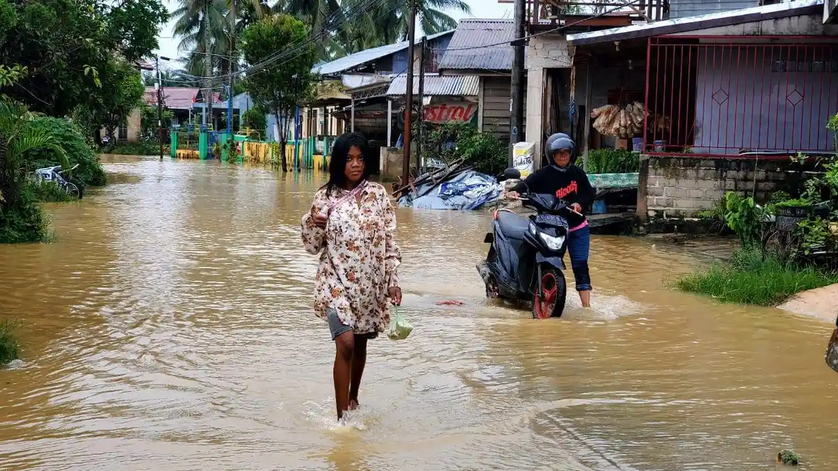 Banjir Hari Ini di Bontang, Air Sungai Guntung Meluap, Rumah Warga Terendam 