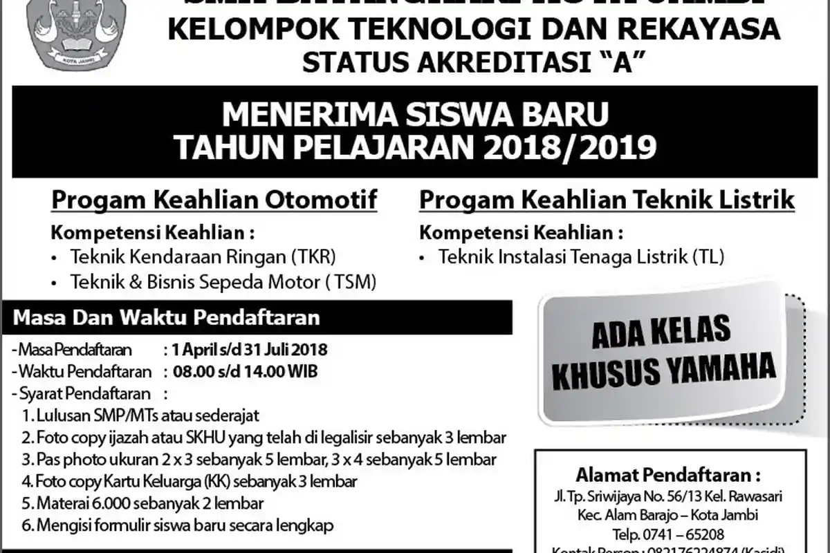SMK Batanghari Buka Penerimaan Calon Siswa, Inilah Program yang Dibuka dan Syarat Mendaftar