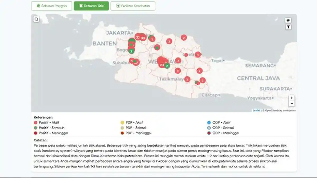 UPDATE Kasus Virus Corona di Jawa Barat 20 April 2020: 696 Positif, 59 Meninggal, dan 45 Sembuh