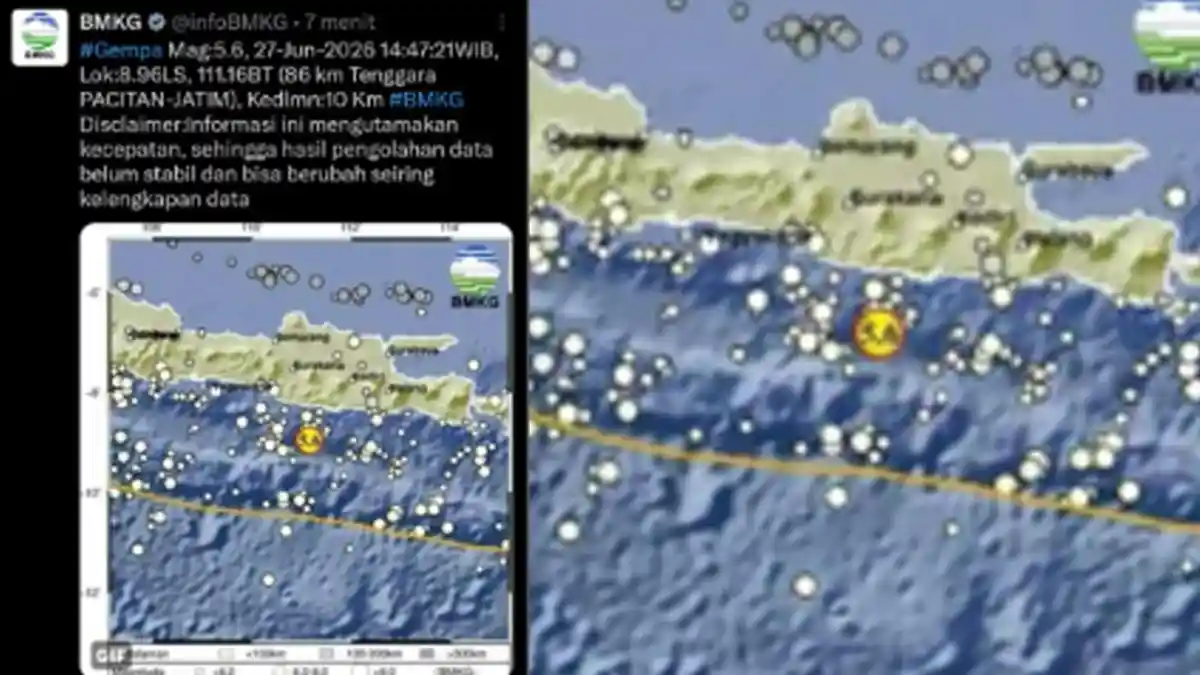 BREAKING NEWS Gempa Magnitudo 5,6 di Pacitan Terasa hingga Ponorogo - Surya.co.id