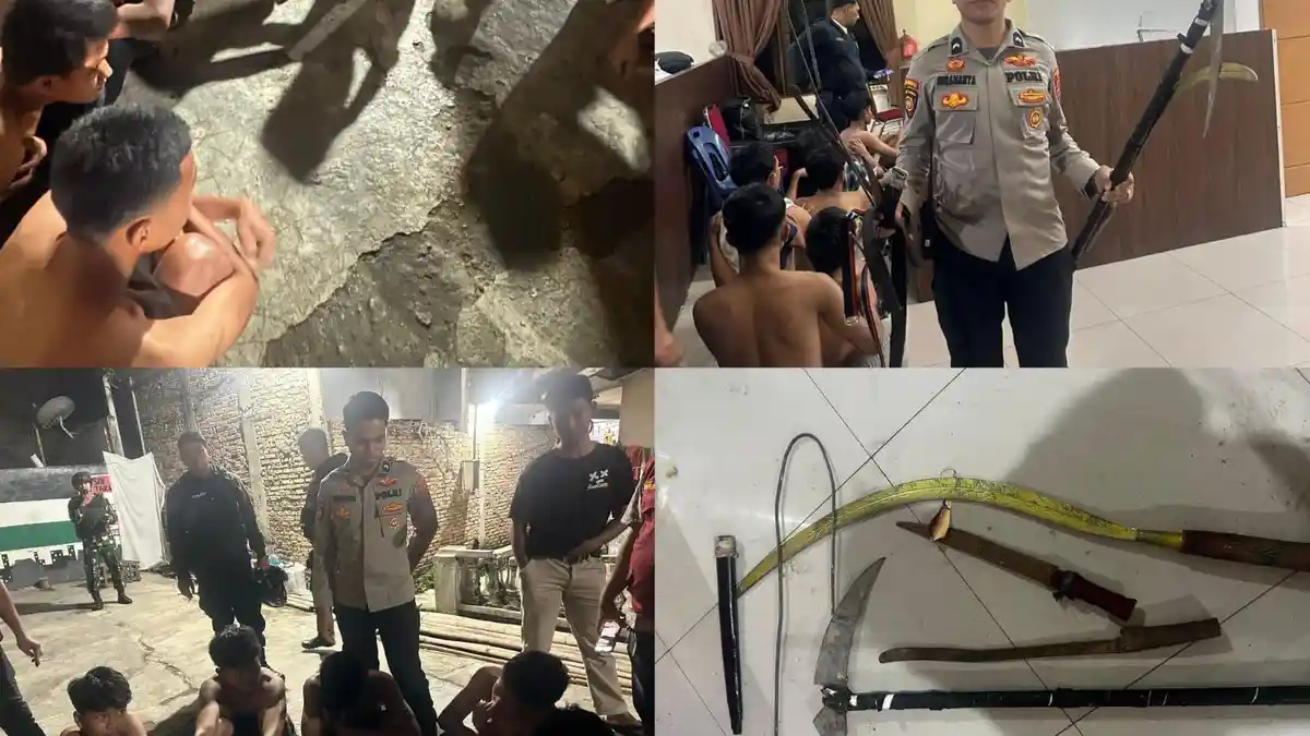 Respons Cepat Patroli Presisi Polrestabes Medan Amankan 11 Pemuda Pelaku Tawuran, Sajam Disita