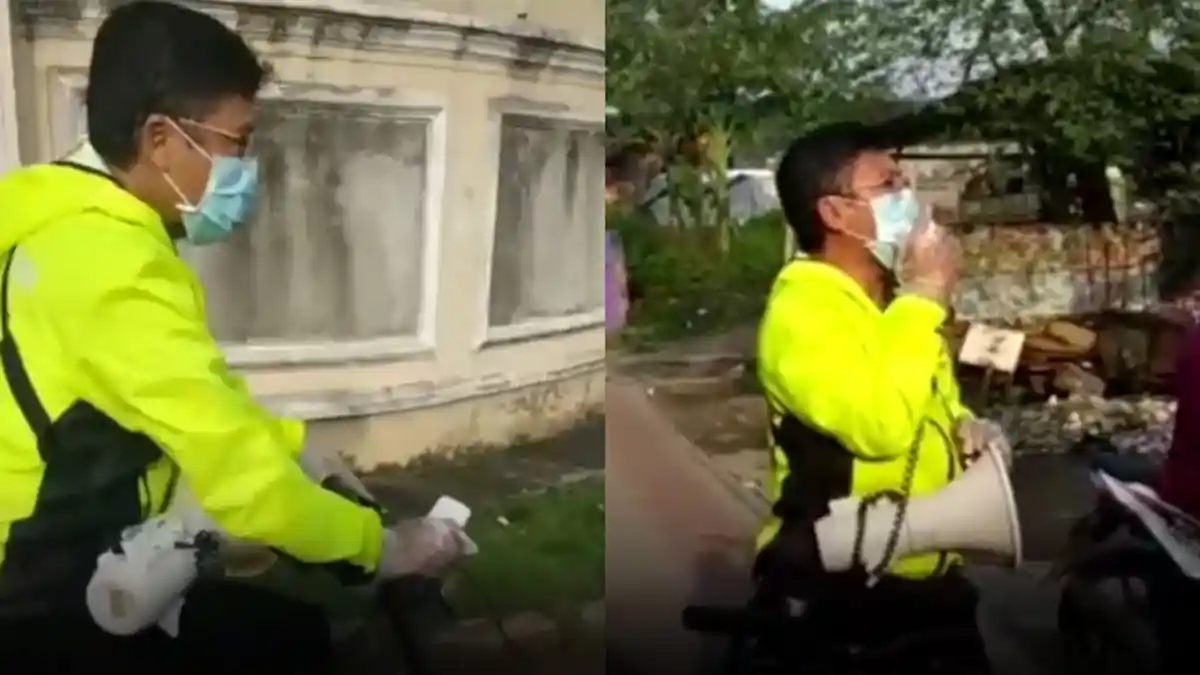 Saat Aa Gym Keliling Naik Sepeda ke Permukiman, Ingatkan Bahaya Corona, Minta Warga Tak Keluar Rumah