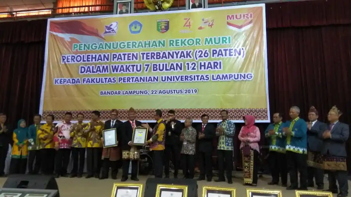 Fakultas Pertanian Unila Raih Rekor Muri Perolehan Paten Terbanyak