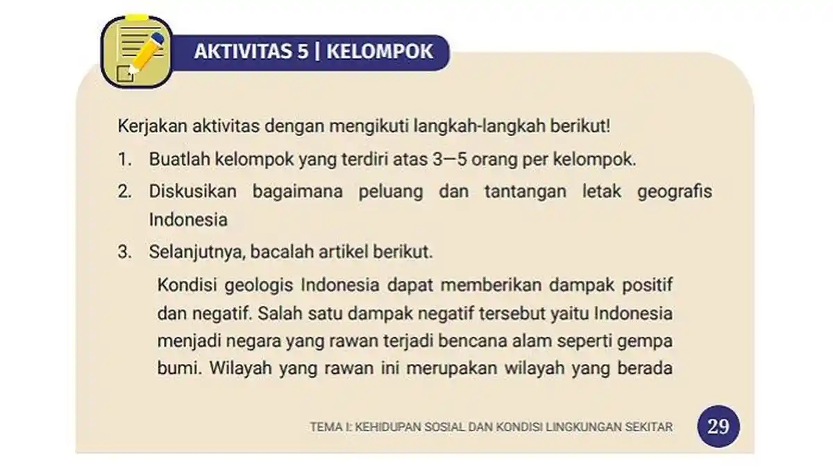 Kunci Jawaban IPS Kelas 7 Halaman 29 dan 30 Kurikulum Merdeka, Aktivitas 5