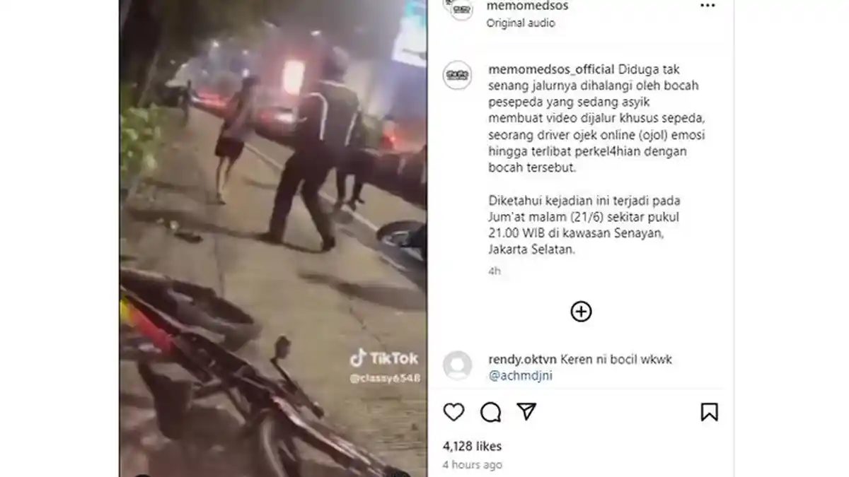 Video Viral, Jalannya Terhalang Gara-gara Konten, Pemotor Terlibat Cekcok dengan Bocah di Jakpus