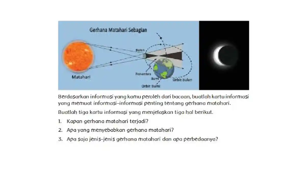 Kunci Jawaban Tema 8 Kelas 6 Halaman 96 Kurikulum 2013, Subtema 3: Gerhana Matahari