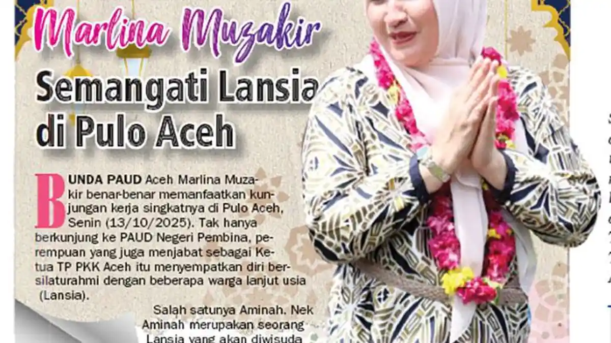 Bunda PAUD Marlina Muzakir Semangati Lansia di Pulo Aceh