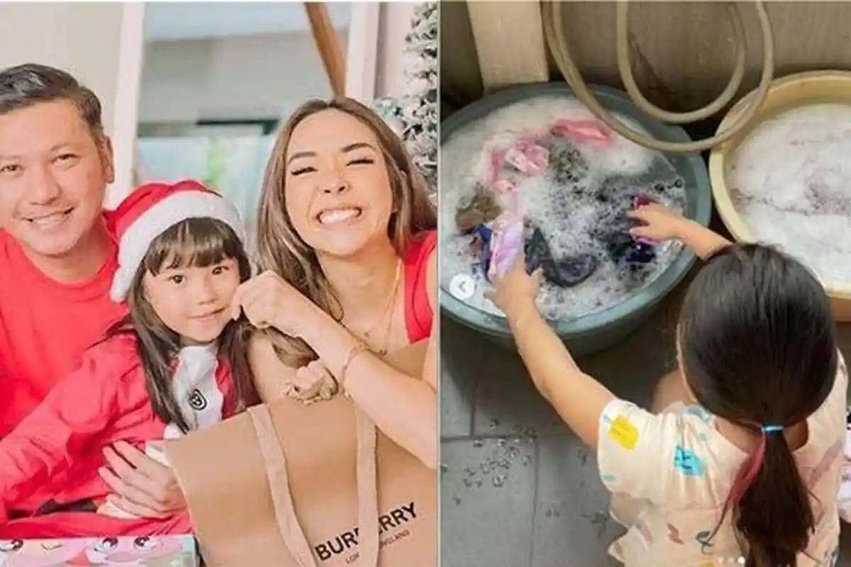 Orang Tuanya Artis Ternama, Gempi Tak Malu Ikut Nyuci Baju Tanpa Mesin Cuci