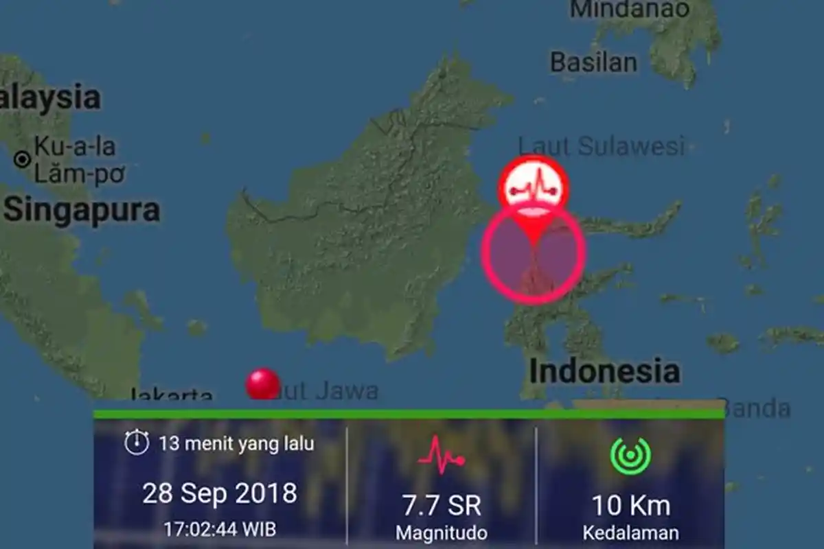 Sudah 13 Kali Gempa Bumi Hari Ini Guncang Palu dan Donggala Sulawesi Tengah, Berikut Data-datanya