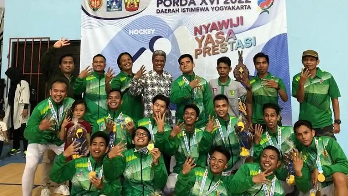 Tim Hoki Putra Sleman Raih Medali Emas, Gelar Juara 4 Kali Beruntun Sejak Porda DIY 2015