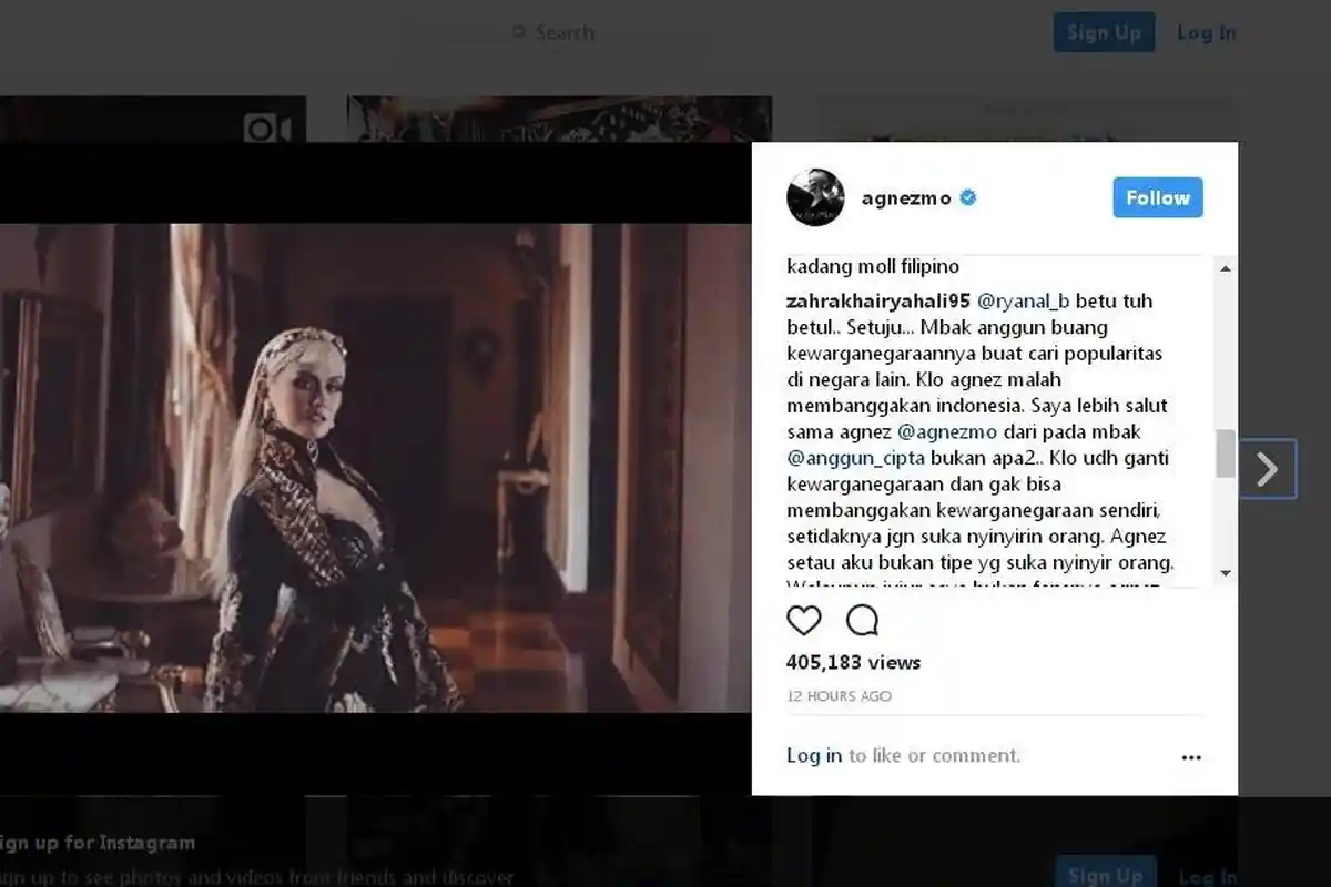 Perang Komentar Netizen di Instagram Agnez Mo Berlanjut, Sebut-sebut Nama Anggun Cipta