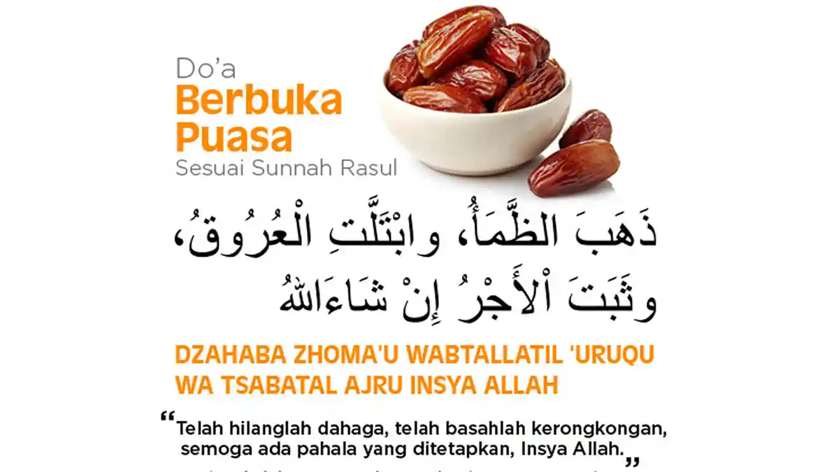 Doa Buka Puasa Bahasa Arab dan Latin: Cek Jadwal Buka Puasa Senin Kamis di Sini