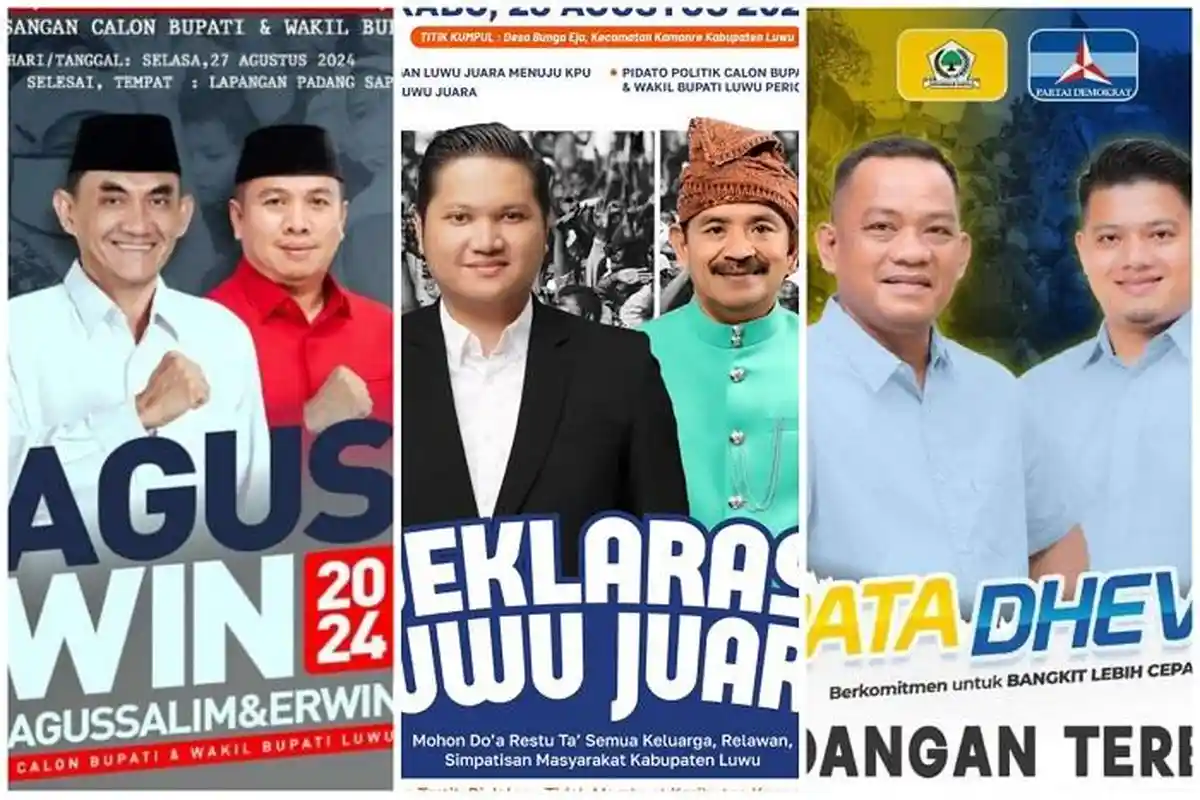 Perolehan Suara Sah Parpol Pengusung 3 Bapaslon Cabup-Cawabup Luwu