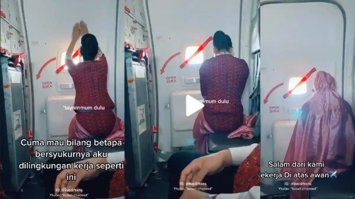 Sosok Pramugari yang Videonya Viral, Tayamum dan Salat di Dalam Pesawat Kendari-Makassar