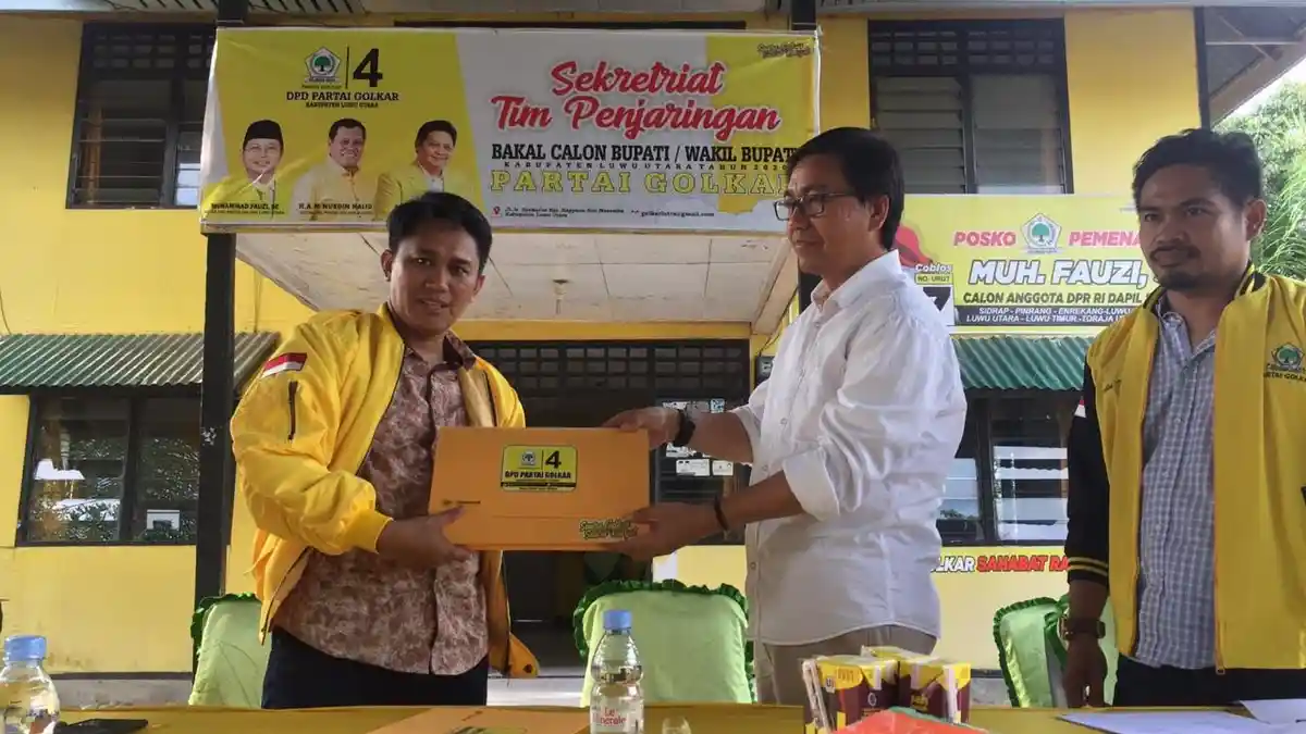 Suaib Mansur Mendaftar Calon Wakil Bupati di Golkar, Isyarat Paket Indah Putri Indriani ?
