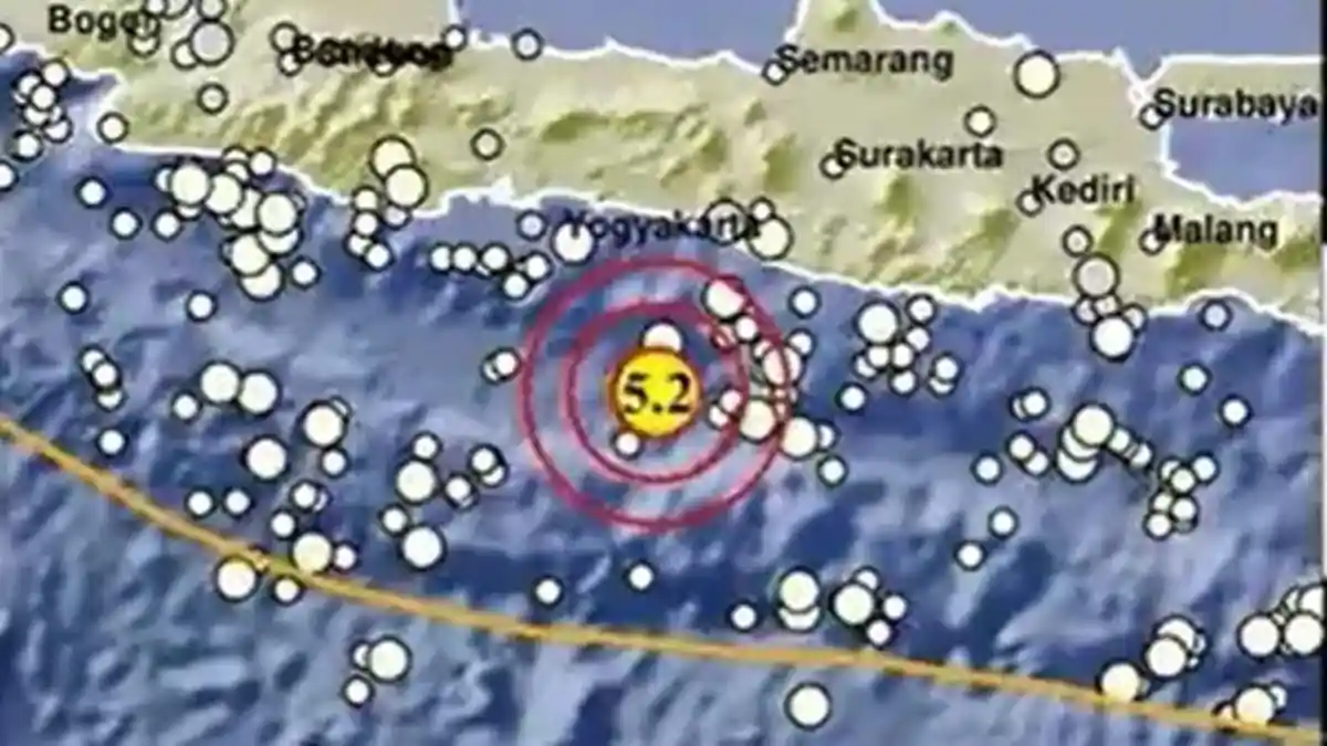 Gempa Magnitudo 5,2 SR Malam Ini Jumat 17 Maret 2023, Baru Saja Guncang Kulonprogo Yogyakarta