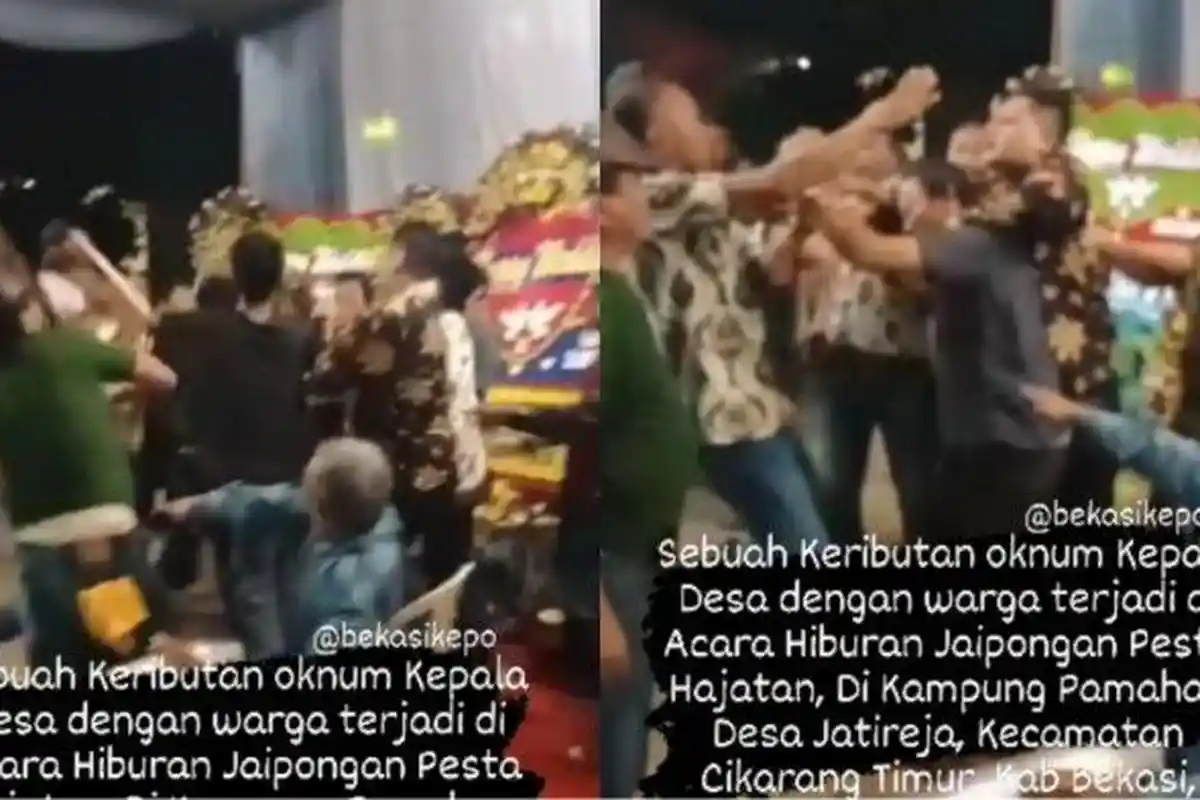 Diduga Mabuk, Oknum Kades Digebuki Warga di Acara Jaipongan