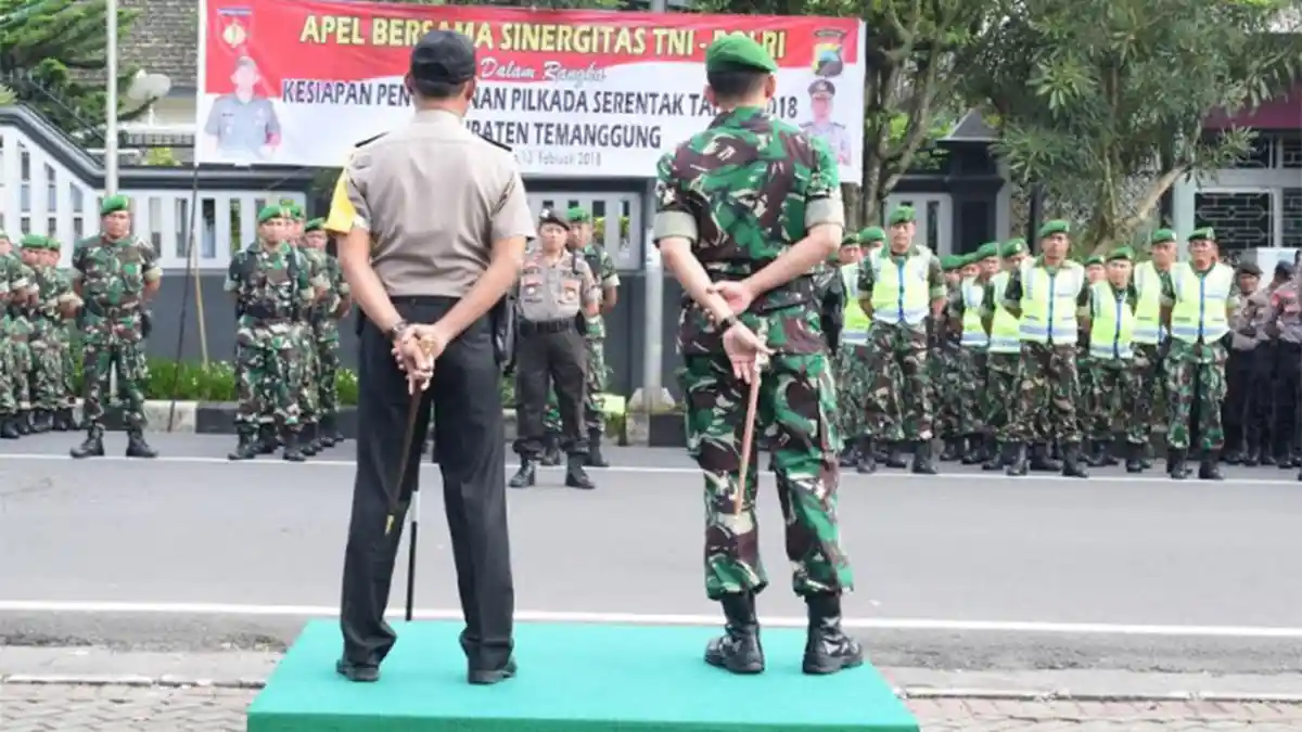 Begini Sinergi TNI Polri dalam Pengamanan Pilkada Serentak 2018 di Temanggung
