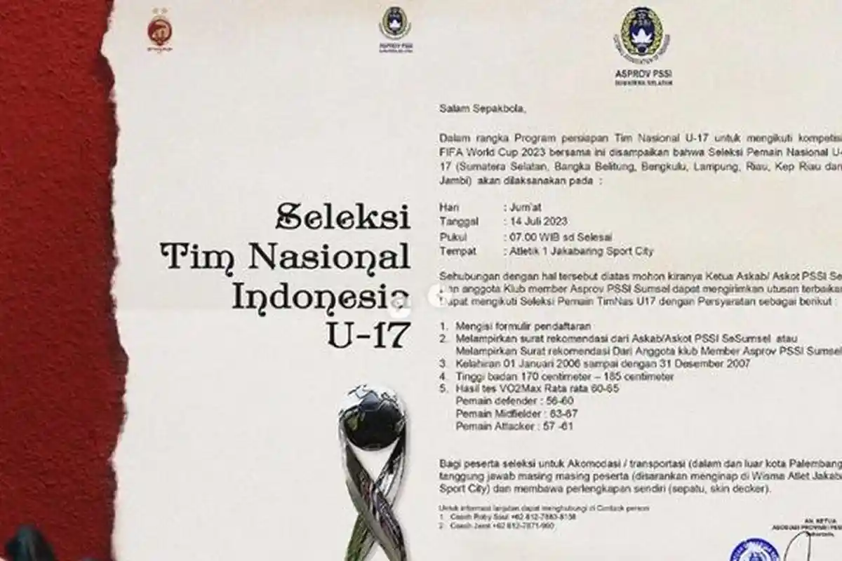 Timbul Kekhawatiran Saat Seleksi Timnas U-17 Indonesia untuk Piala Dunia U-17 di Palembang Dimajukan