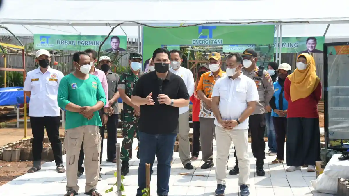 Erick Thohir Gagas Energi Tani, Ajak Warga Manfaatkan Lahan Perumahan Jadi Area Pertanian 