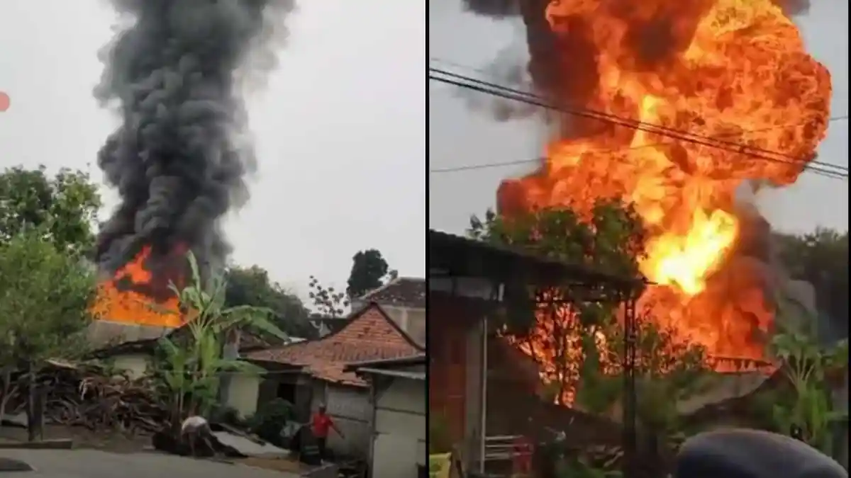 BREAKING NEWS: Diduga Karena Petasan, Gudang Bensin di Sragen Terbakar Hebat, 4  Orang Terluka