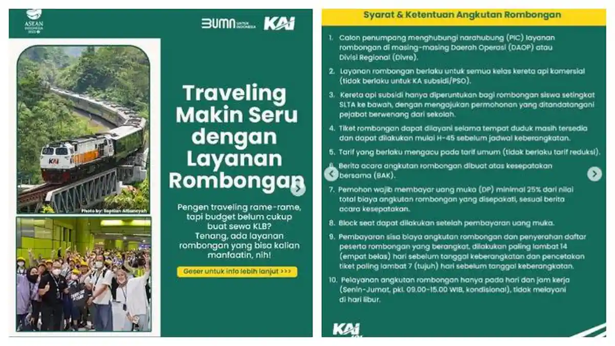 KAI Buka Layanan Angkutan Rombongan, Simak Syarat Mendaftarnya