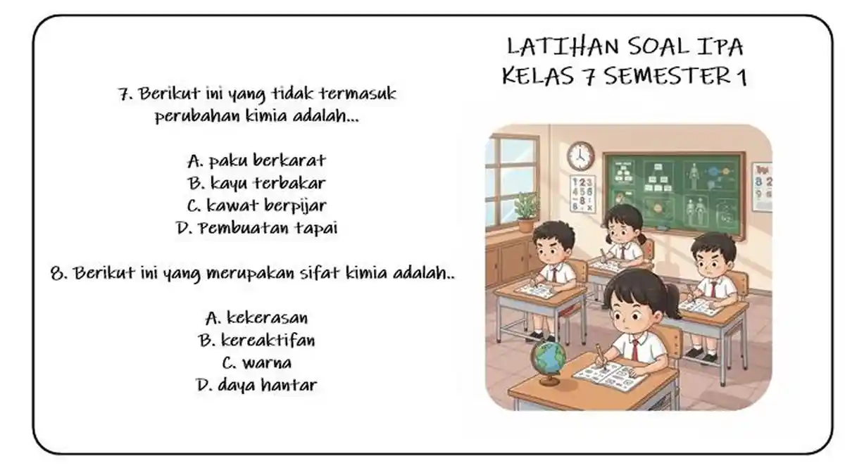 30 Soal PAS/UAS IPA Kelas 7 Semester 1 Kurikulum Merdeka & Kunci Jawaban
