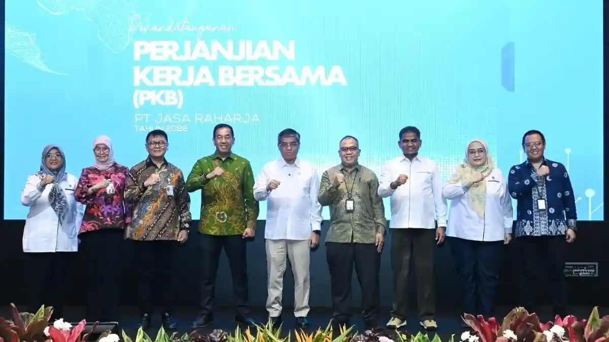 Saksikan Penandatanganan PKB Jasa Raharja dan Serikat Pekerja, Menaker Titip Tiga Agenda Strategis - Tribunlampung.co.id