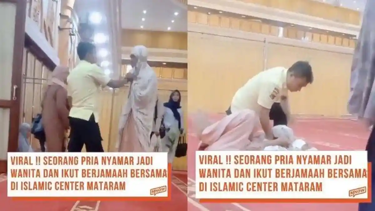 Pria Ini Viral Gegara Nyamar Jadi Perempuan, Nekat Pakai Mukena hingga Salat di Saf Perempuan