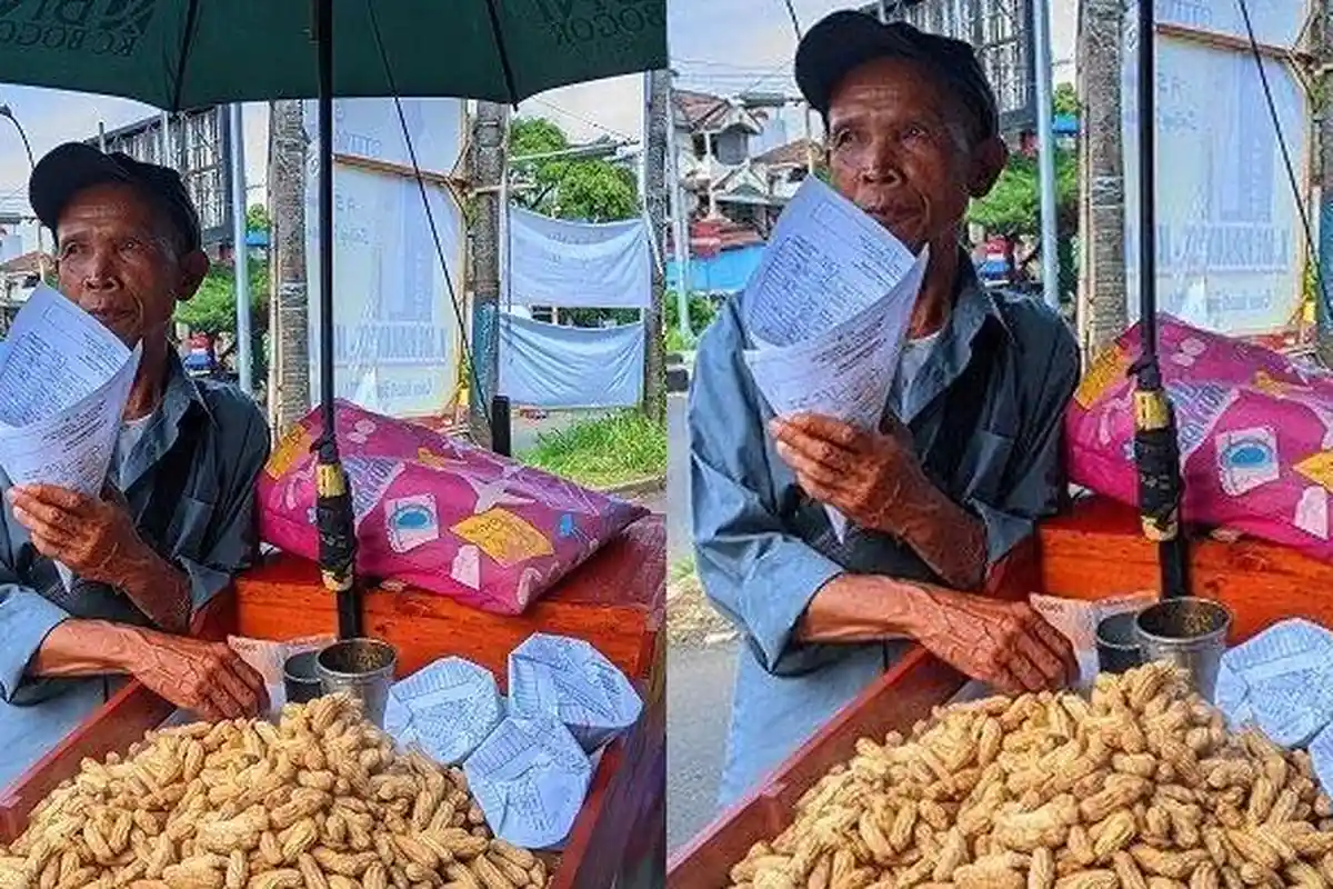 Demi Istri Bisa Beli Beras, Kakek Jual Kacang Rebus di Puncak Bogor, Sehari Habis 15 Kg: Berkah
