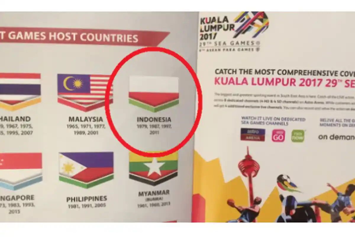Bendera Indonesia Terbalik Saat SEA Games 2017 di Malaysia, Hacker Pun Bertindak, Begini Aksinya
