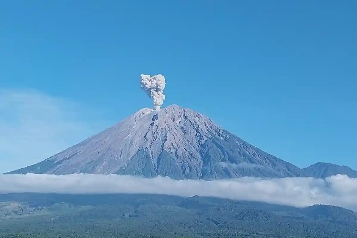 Erupsi Gunung Semeru, Semburkan Material Vulkanik Setinggi 1 Kilometer