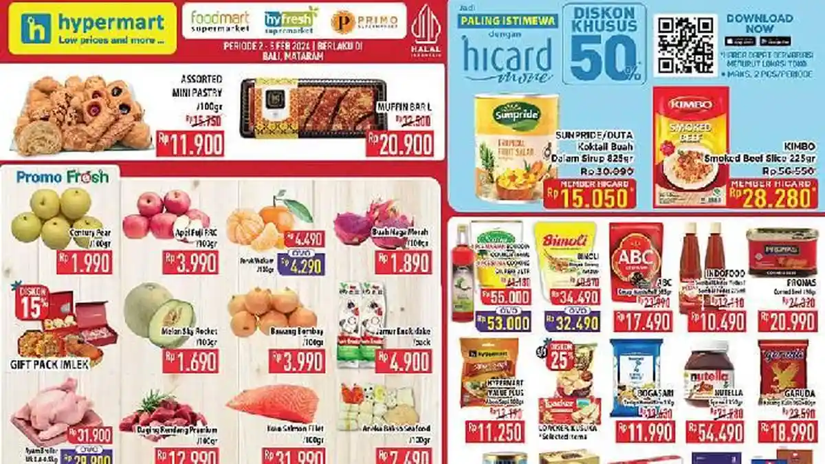 Ada Potongan Rp25.000 dan Beli 1 Gratis 1, Simak Katalog Promo Hypermart Hari Ini 5 Februari 2024!
