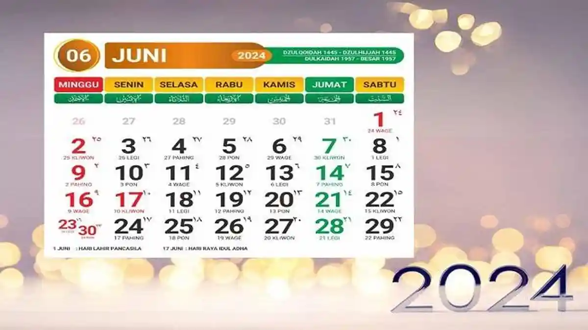 Kalender Jawa Bulan Juni 2024, Cek Pasaran Weton untuk Mencari Hari Baik!